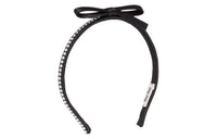 MIU MIU Silk Faux Crystal Fabric Headbands Women's Black