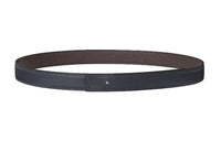 HERMES Double-Sided Decoration Leather Belts Women's Blue/Brown Width: 3.2CM