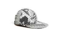 HERMES Silk Baseball Caps Women's Black White