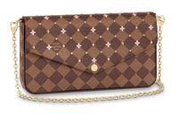 LOUIS VUITTON Felicie Pochette Damier Ebene Brown