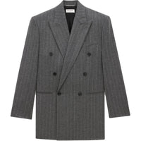SAINT LAURENT Striped Double-Breasted Blazer