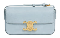 CELINE Triumph Gate Triomphe Lizard Skin Shoulder Bag Crossbody Bag Women's Ice Blue