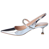 MIU MIU Slim Heel High Heels Women's Silver