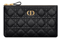 DIOR Caro Calfskin Clutch Small Size Women's Black
