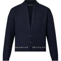 LOUIS VUITTON Beaded Trim Knit Cardigan
