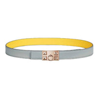 HERMES Leather Leather Belts Women's Blue Width 2.4CM