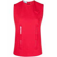 PRADA Logo Embroidered Crewneck Tank Top
