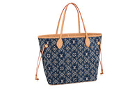 LOUIS VUITTON NEVERFULL Cow Leather Tote Combo Bag One Shoulder Handbag Women's Blue