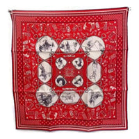 HERMES Silk Scarves Women's Red