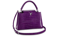 LOUIS VUITTON Capucines Polished Crocodile Leather Capusin Crossbody One Shoulder Handbag Medium Size Women's Purple