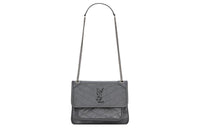 SAINT LAURENT Niki Baby Crinkled Vintage Storm