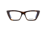 SAINT LAURENT Recycled Acetate Cat Eye Eyeglass Frames Men's Tortoiseshell