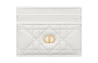 DIOR Caro Soft Cow Leather Card Holder Card Holder Women's White