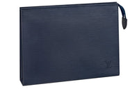 LOUIS VUITTON Epi Leather Handheld Toiletry Bag Men's Blue