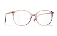 CHANEL Acetate Irregular Shape Eyeglass Frames Women's Transparent