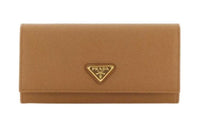 PRADA Leather Wallet Women's Brown