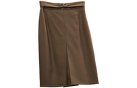 HERMES Casual Long Skirts Women's Tundra Green