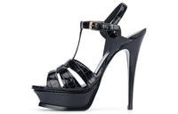 SAINT LAURENT Tribute Strap Sandals 10.5cm Women's Black