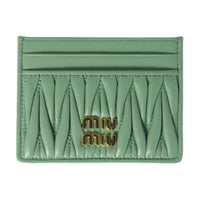 MIU MIU Matelassé Lambskin Card Holder Women's Aquamarine