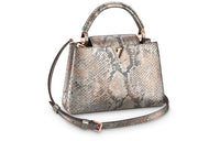 LOUIS VUITTON Capucines Python Skin Leather Capusin Shoulder Crossbody Handbag Small Size Women's Metallic