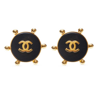 CHANEL 1990 Cc Mark Earrings