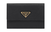 PRADA Leather Wallet Women's Black