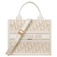 DIOR BookTote Oblique Small Handbag Women's White