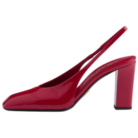 PRADA Patent Chunky Heel High Heels 8.5cm Women's Red