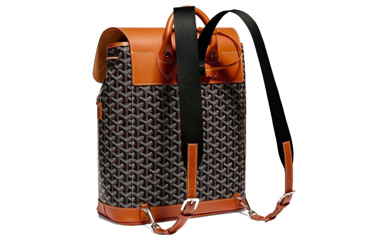 GOYARD Alpin Canvas With Leather Backpack Medium Size Unisex Brown