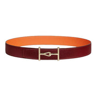 HERMES Leather Leather Belts Unisex Red 3.8cm