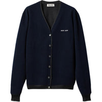 MIU MIU Silk Cashmere Cardigan Antracite