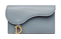 DIOR Goatskin Card Holder Women's Cloud Blue