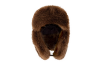 LOUIS VUITTON Canvas Faux Fur Wool Trapper Hats Women's Brown