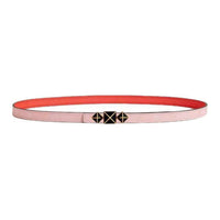 HERMES Calfskin Leather Belts Women's Pink/Red Width 1.3CM