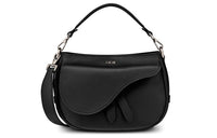 DIOR Saddle Cow Leather One Shoulder Handbag Crossbody Bag Men's Black