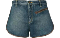 SAINT LAURENT Denim Shorts Women's Dark Sky Blue