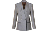LOUIS VUITTON Lavaliere Collar Wool Gabardine Blazer