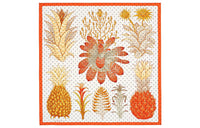 HERMES Silk Scarves Women's Ivory White/Orange/Gold Beige