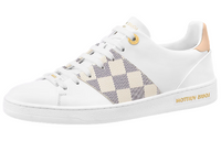 LOUIS VUITTON Frontrow Sneakers 'White With Beige Grey Plaid' Women's