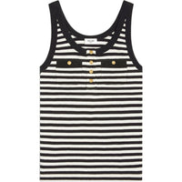 CELINE Marinière Tank Top In Ribbed Cotton Jersey