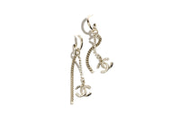 CHANEL Metal Rhinestone Earrings Women's Gold