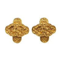 CHANEL 1994 Cc Cross Clip on Earrings