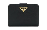PRADA Leather Wallet Women's Black