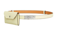 HERMES Kelly Pocket Epsom Calfskin Fanny Pack Women's Light Yellow