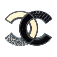 CHANEL Silver-Plated Brooches Women's Black