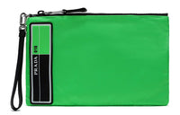 PRADA Fabric Clutch Small Size Men's Neon Green
