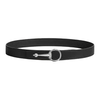 HERMES Calfskin Leather Belts Men's Black Width: 3.8CM
