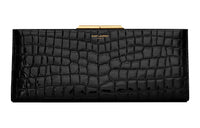 SAINT LAURENT Cow Leather Shoulder Bag Crossbody Bag Clutches Women's Black