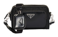 PRADA Fabric With Leather Crossbody Bag Shoulder Bag Men's Black