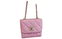 CHANEL Sheepskin Crossbody Bag, Shoulder Bag Women's Pink